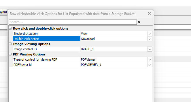 Configuration dialog for S3 View Action
